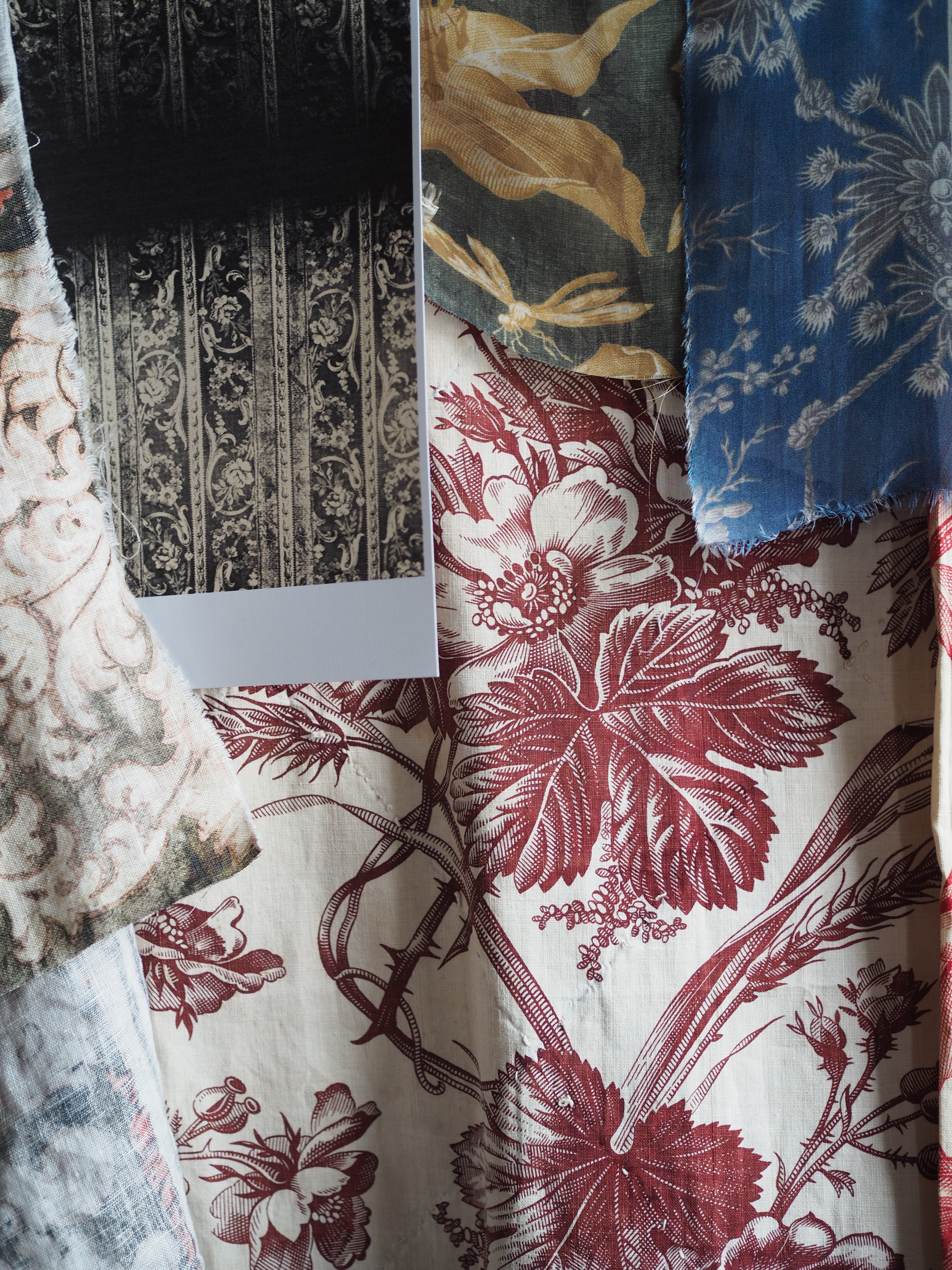 Polyester and Cotton Jacquard - Pale Seaspray Scrolls and Leaves - British Imported main image 1