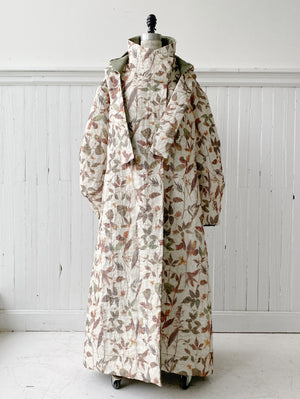 botanical light quilted silk organza coat
