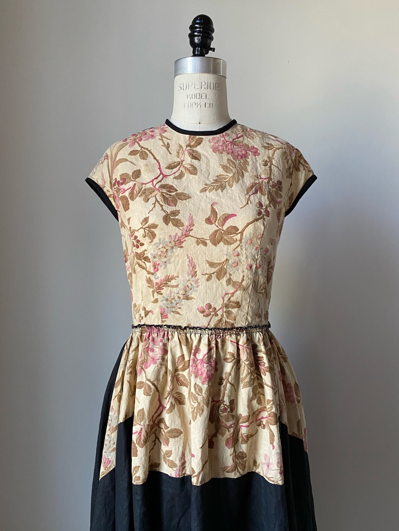 lillian dress in 19th century antique floral