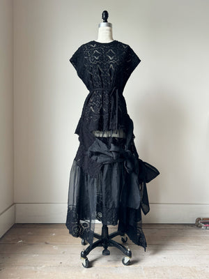 black lace apron dress