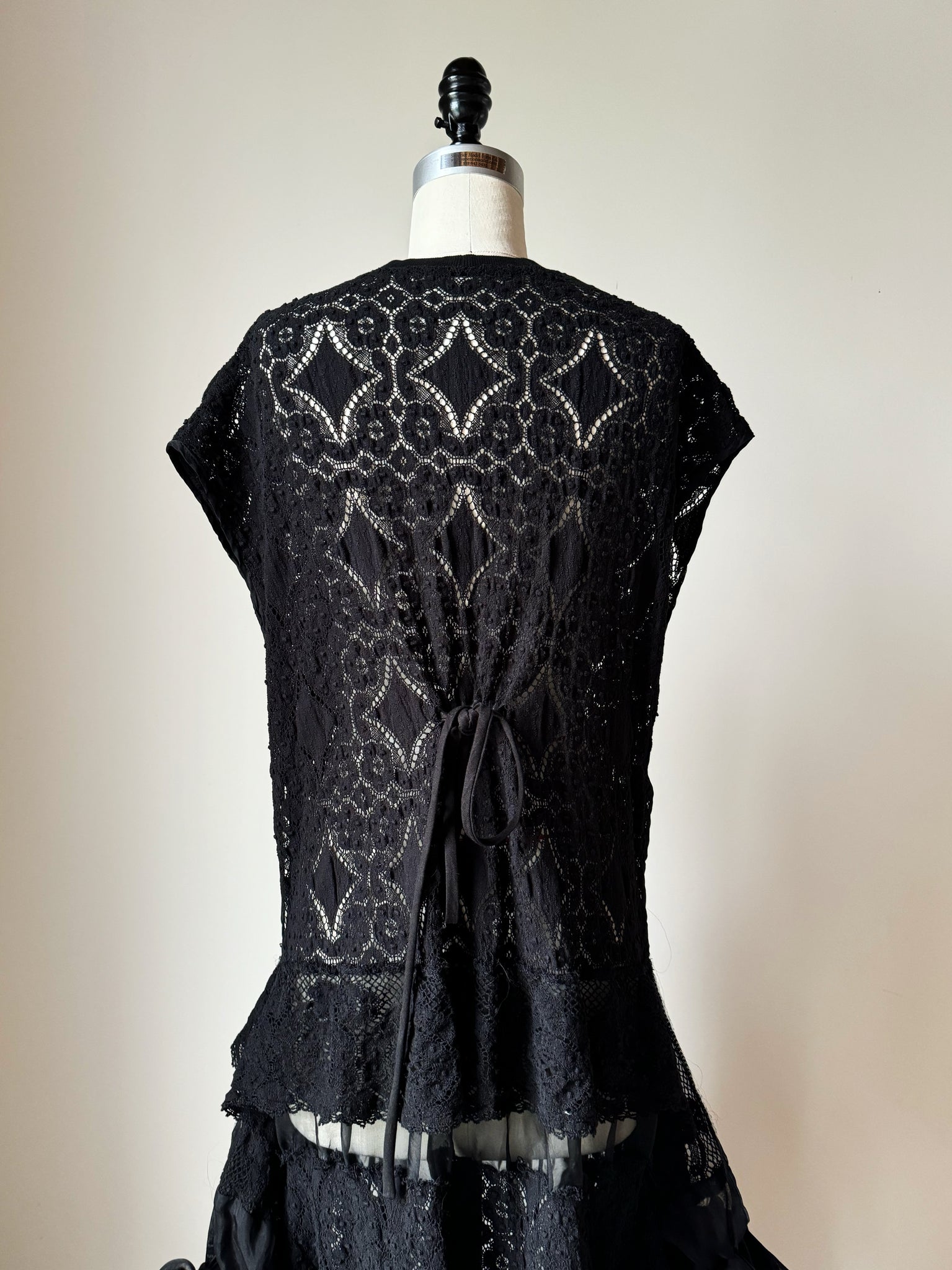 black lace apron dress