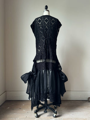 black lace apron dress