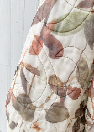 botanical light quilted silk organza coat