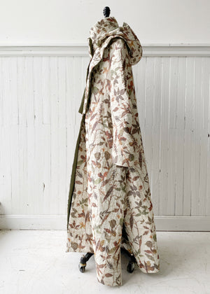 botanical light quilted silk organza coat