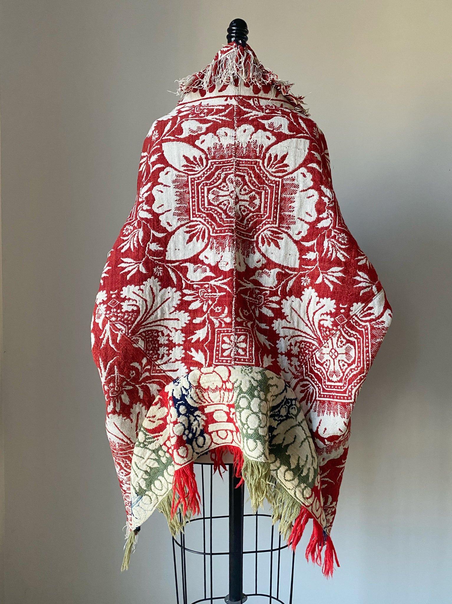 red floral coverlet cocoon #2