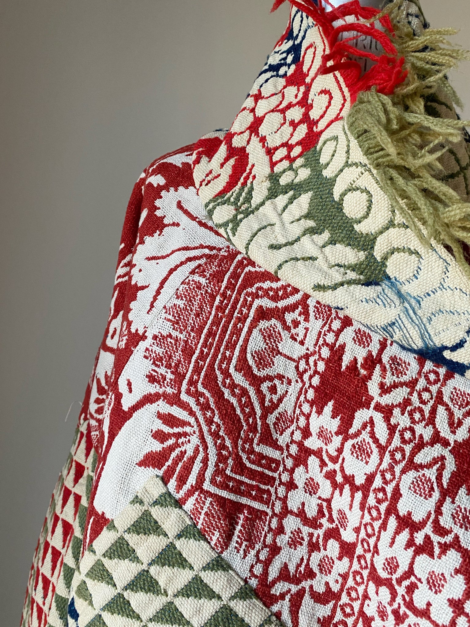red floral coverlet cocoon #2