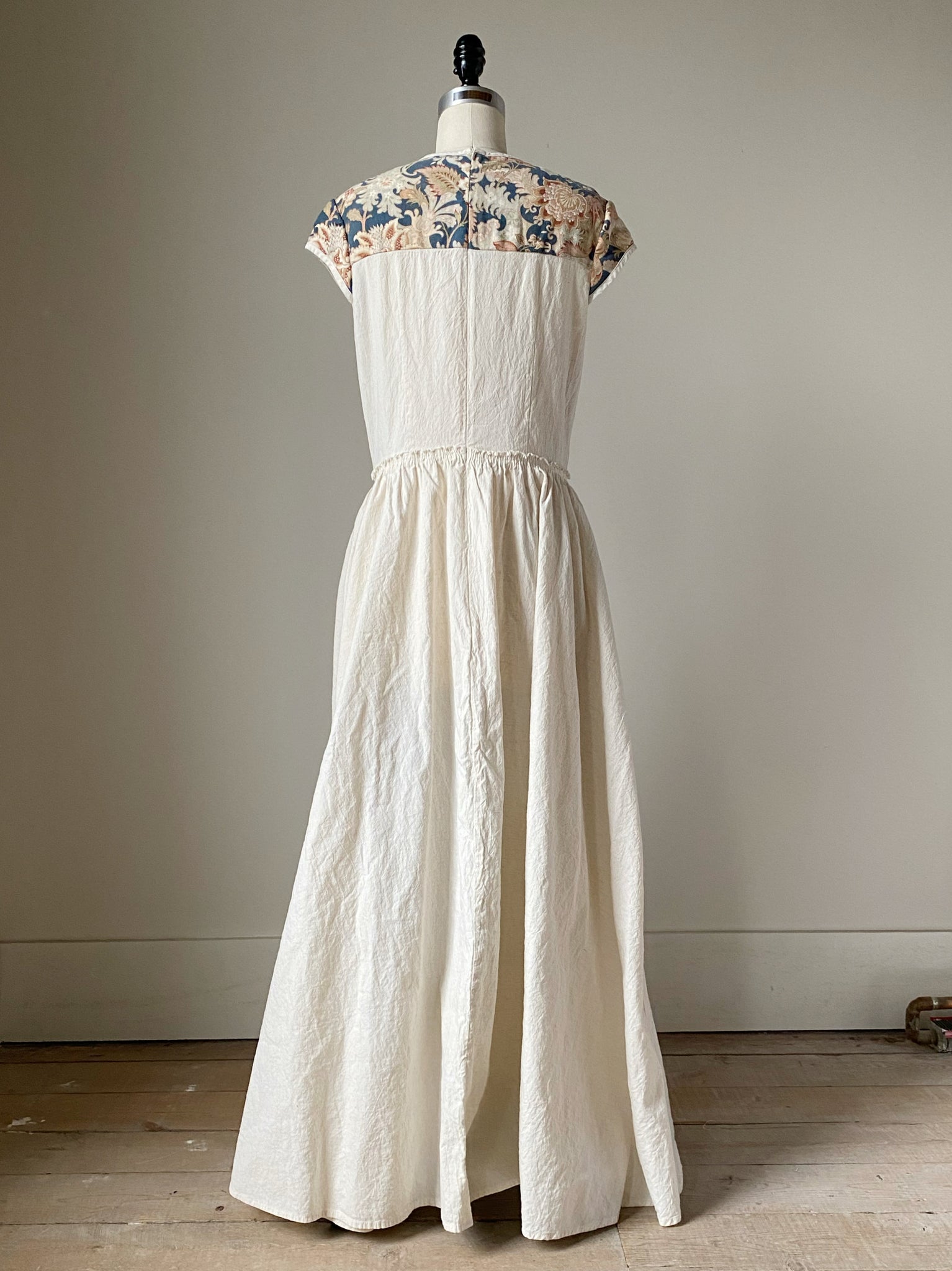 19th century jacobian floral  patched lillian dress long s