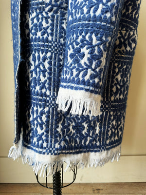 blue and white dutch floral coverlet cocoon coat and jacket combo