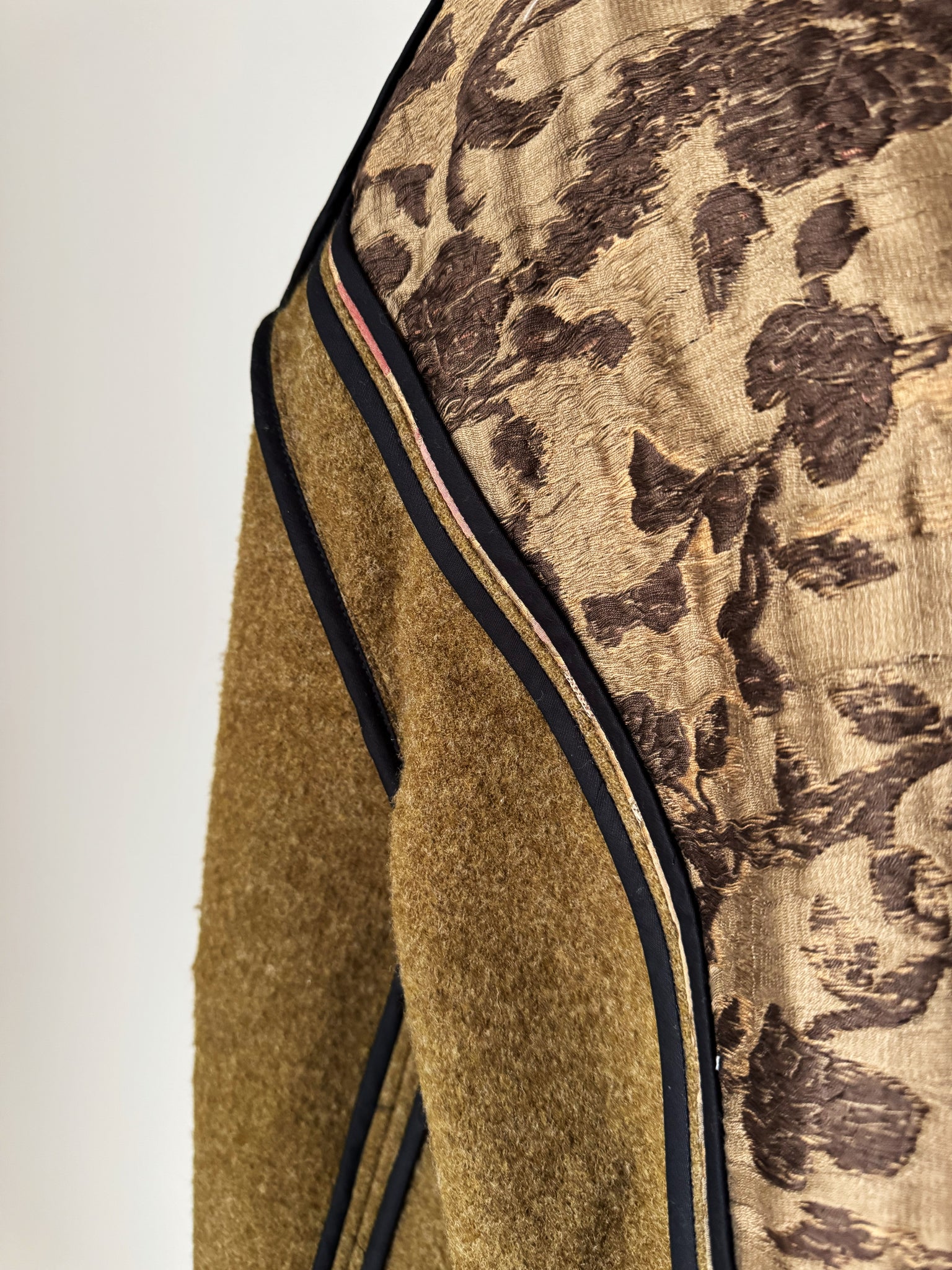 patched archival GG jacquard vintage army blanket sweatshirt