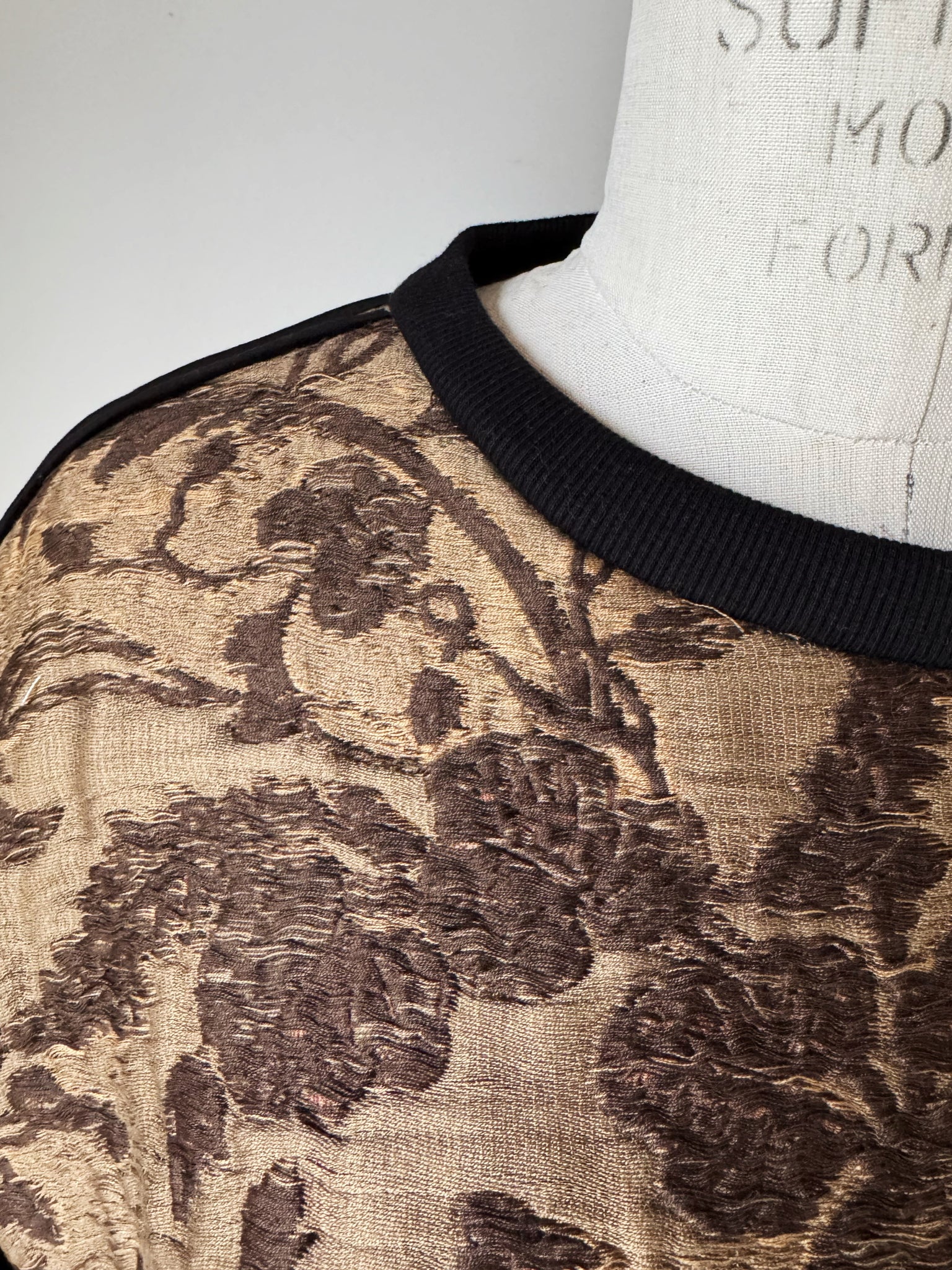 patched archival GG jacquard vintage army blanket sweatshirt