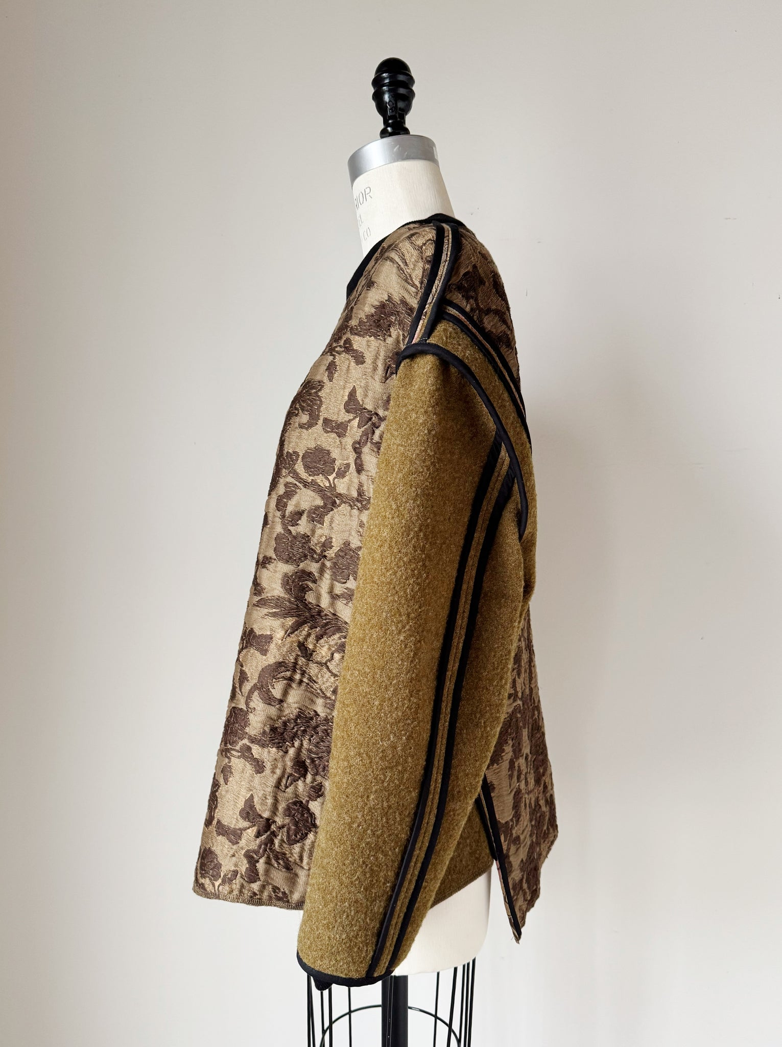 patched archival GG jacquard vintage army blanket sweatshirt