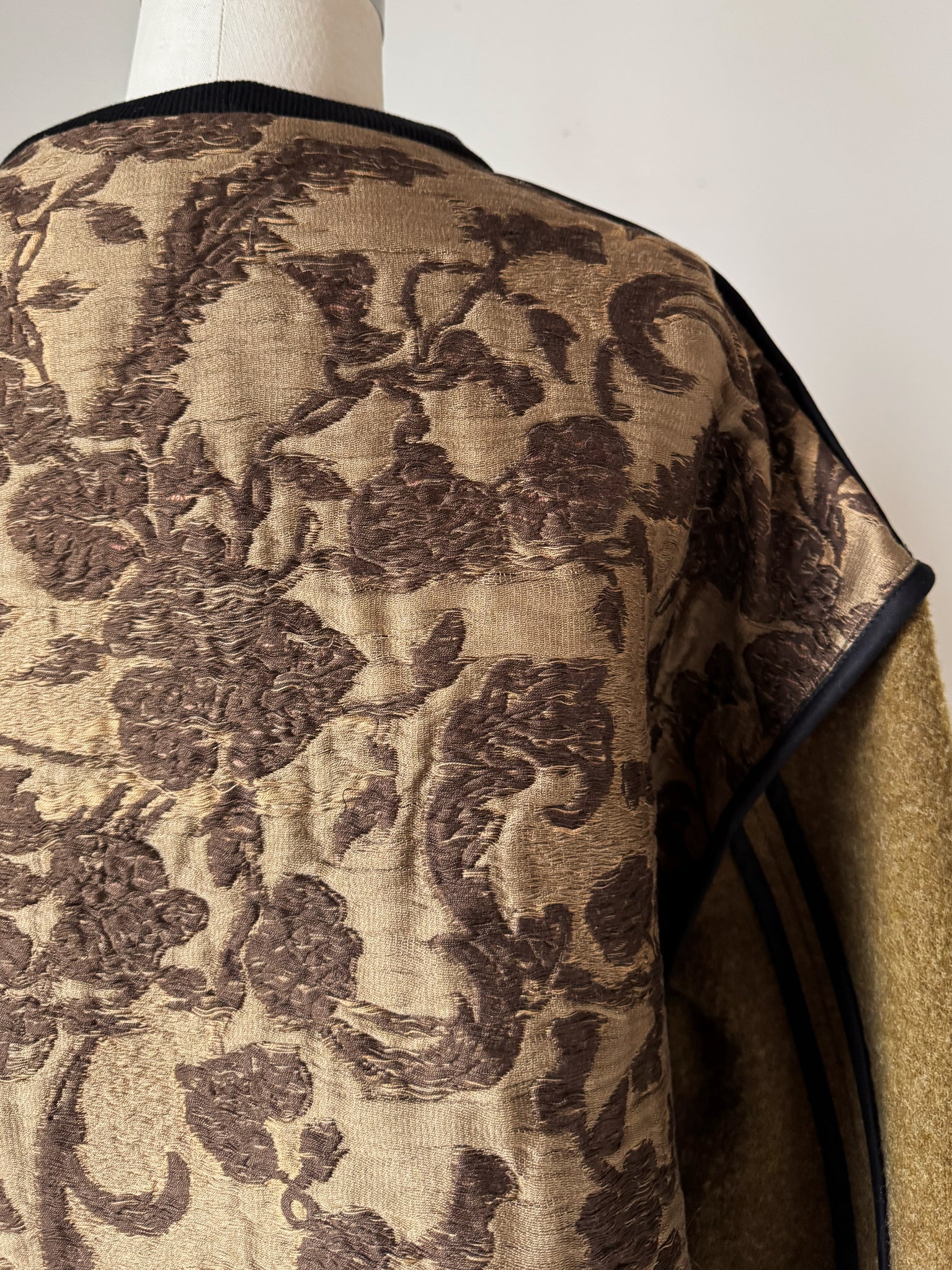 patched archival GG jacquard vintage army blanket sweatshirt