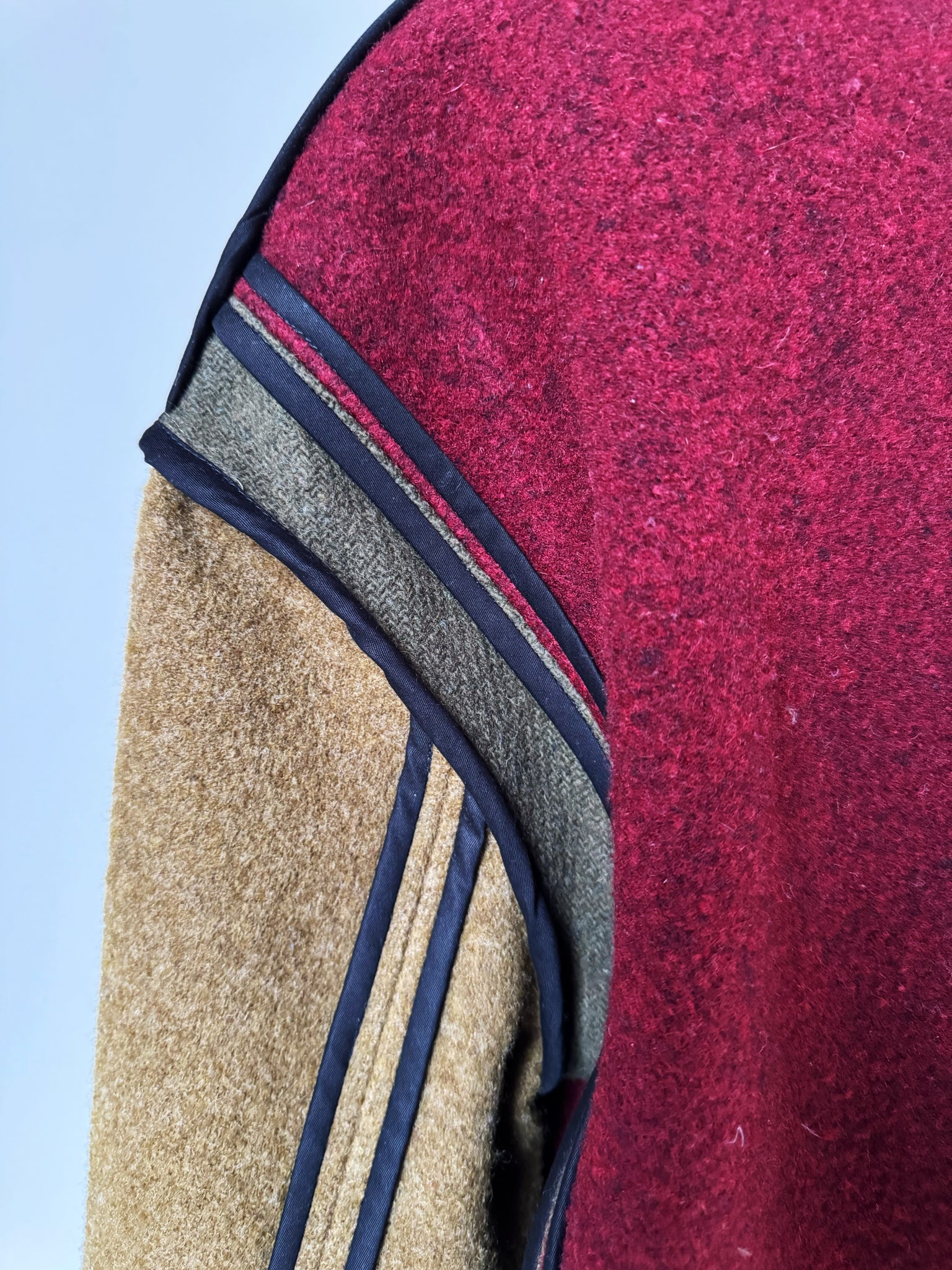 patched vintage army blanket sweatshirt