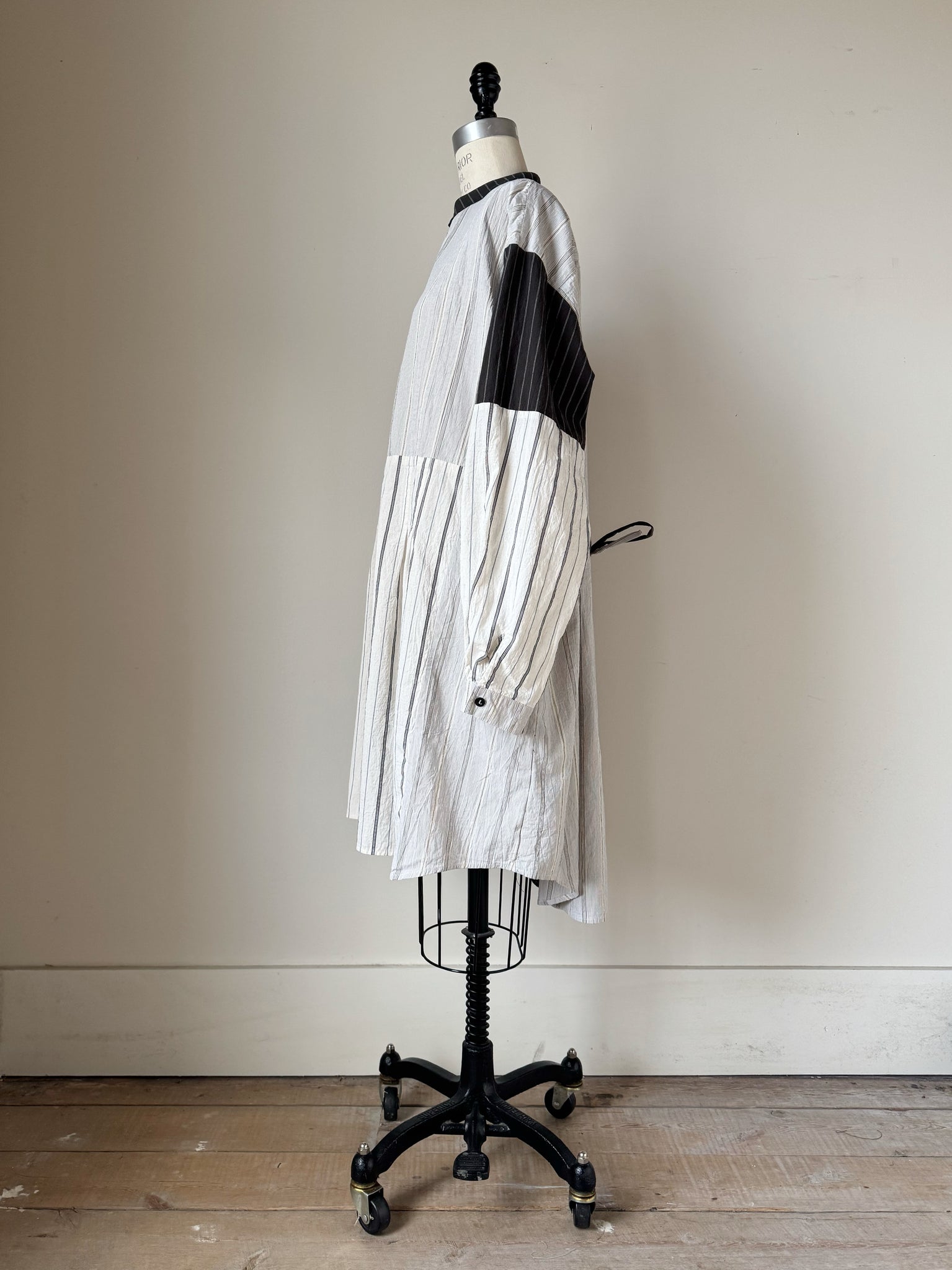 patched stripe work shirt dress version 2