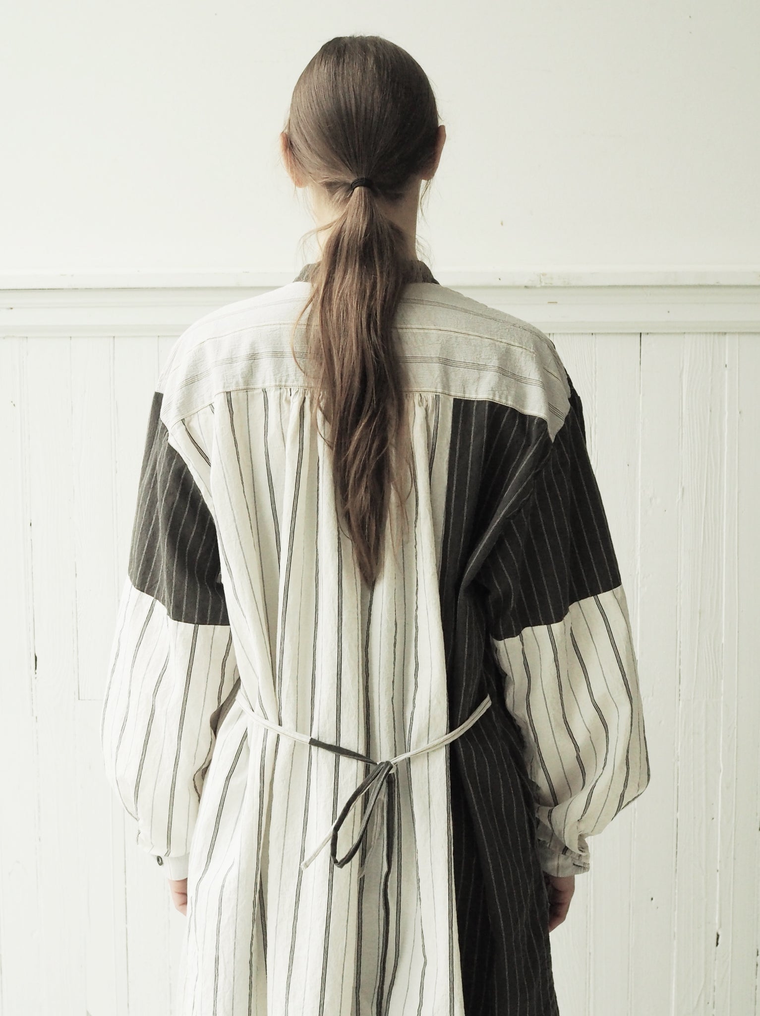 patched stripe work shirt dress version 1