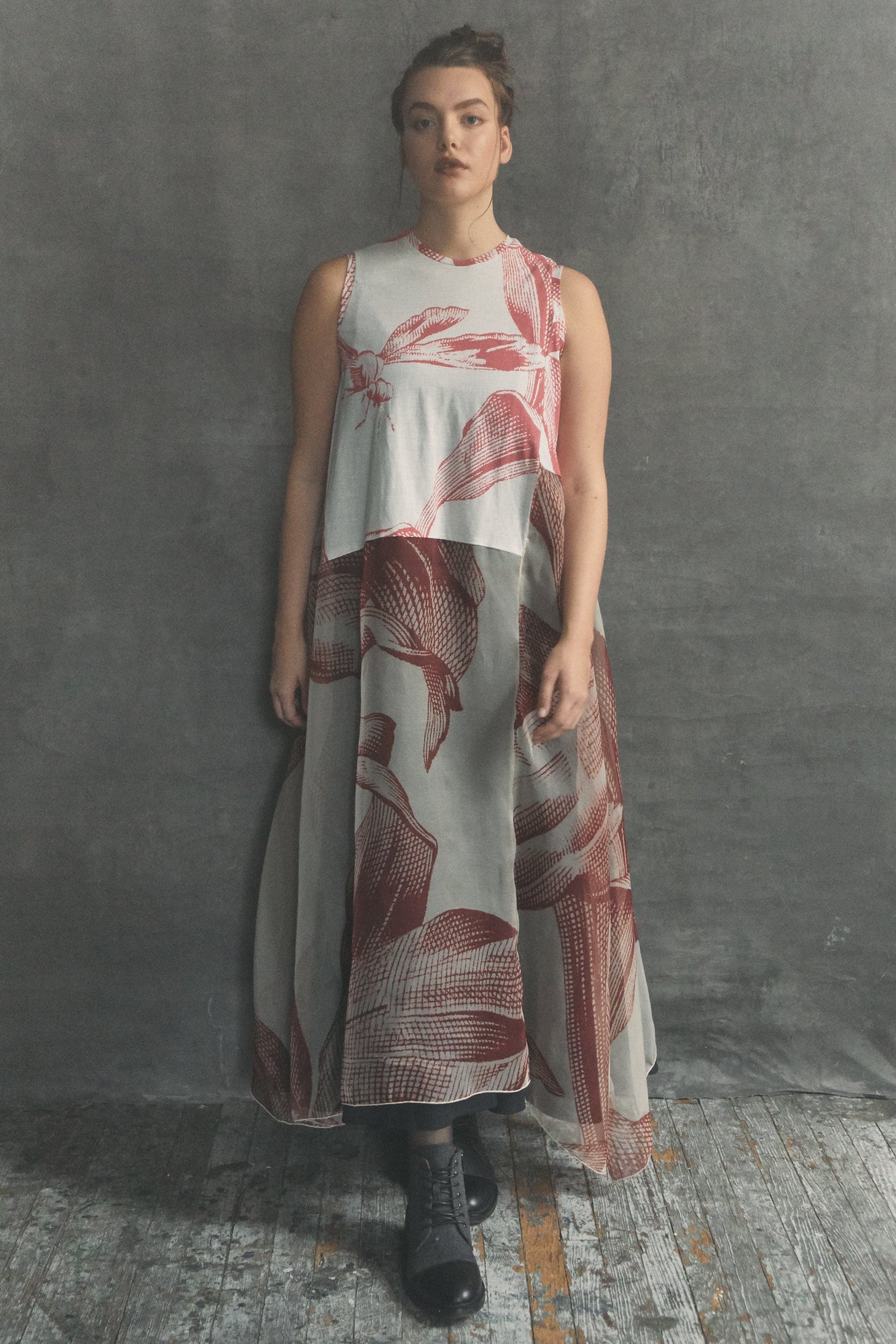giant toile floral dress
