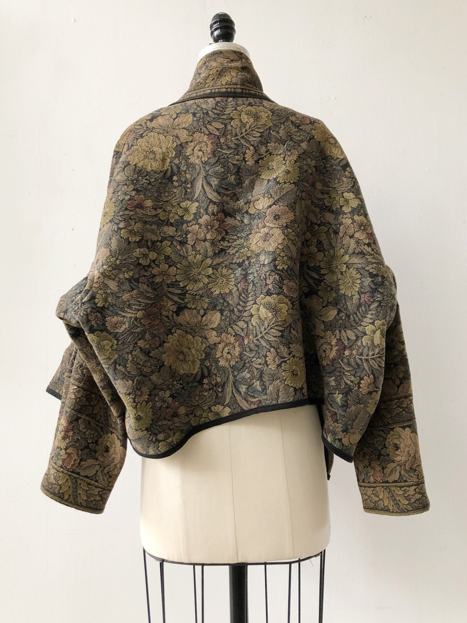 floral tapestry with hood