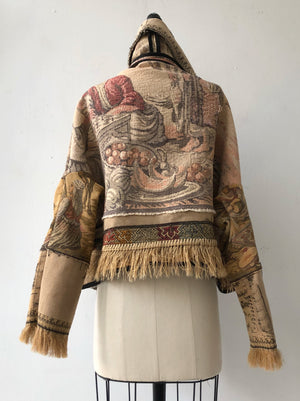 tapestry cocoon with fringe