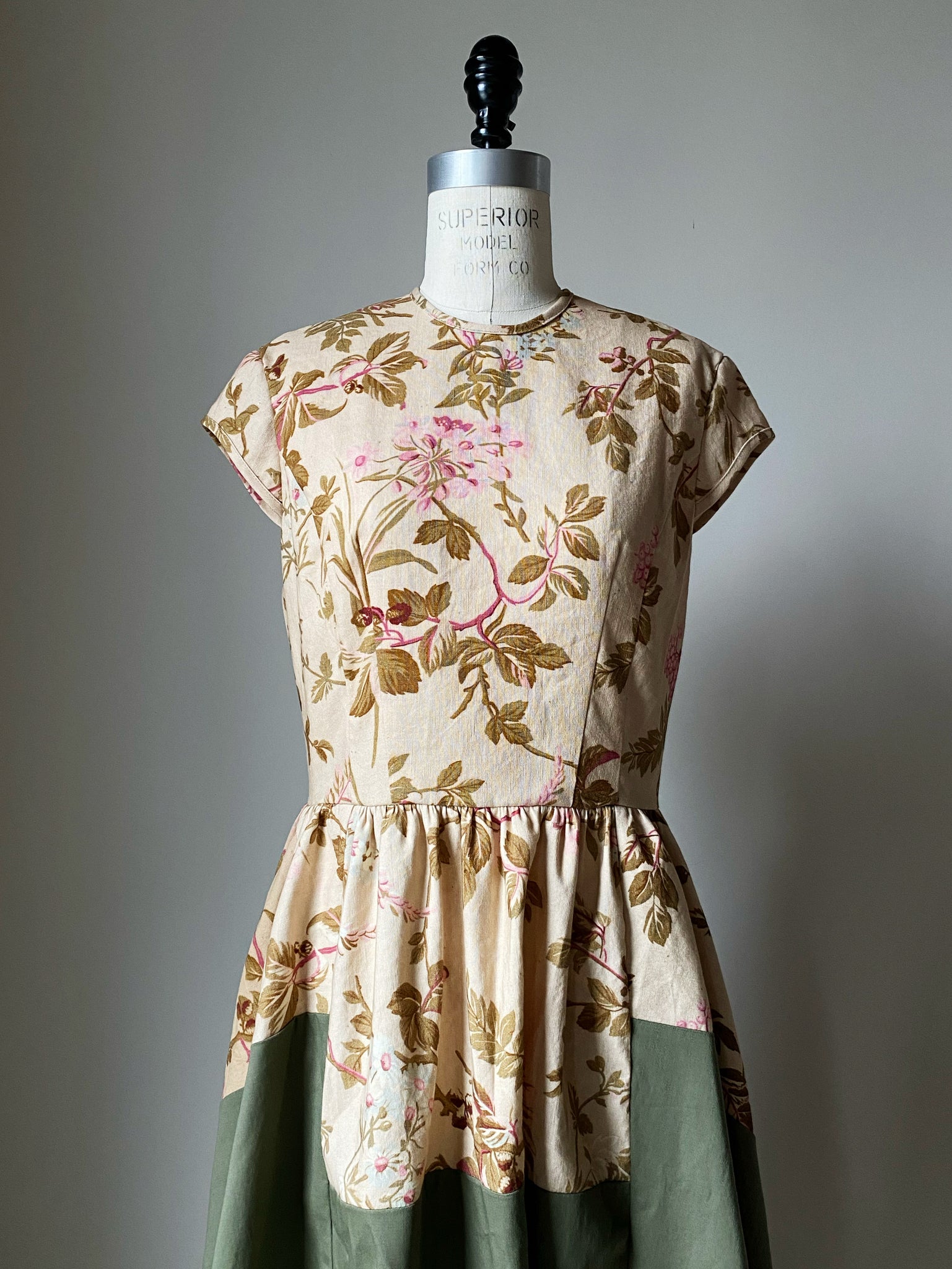 lillian dress in floral 19th cent. reproduction