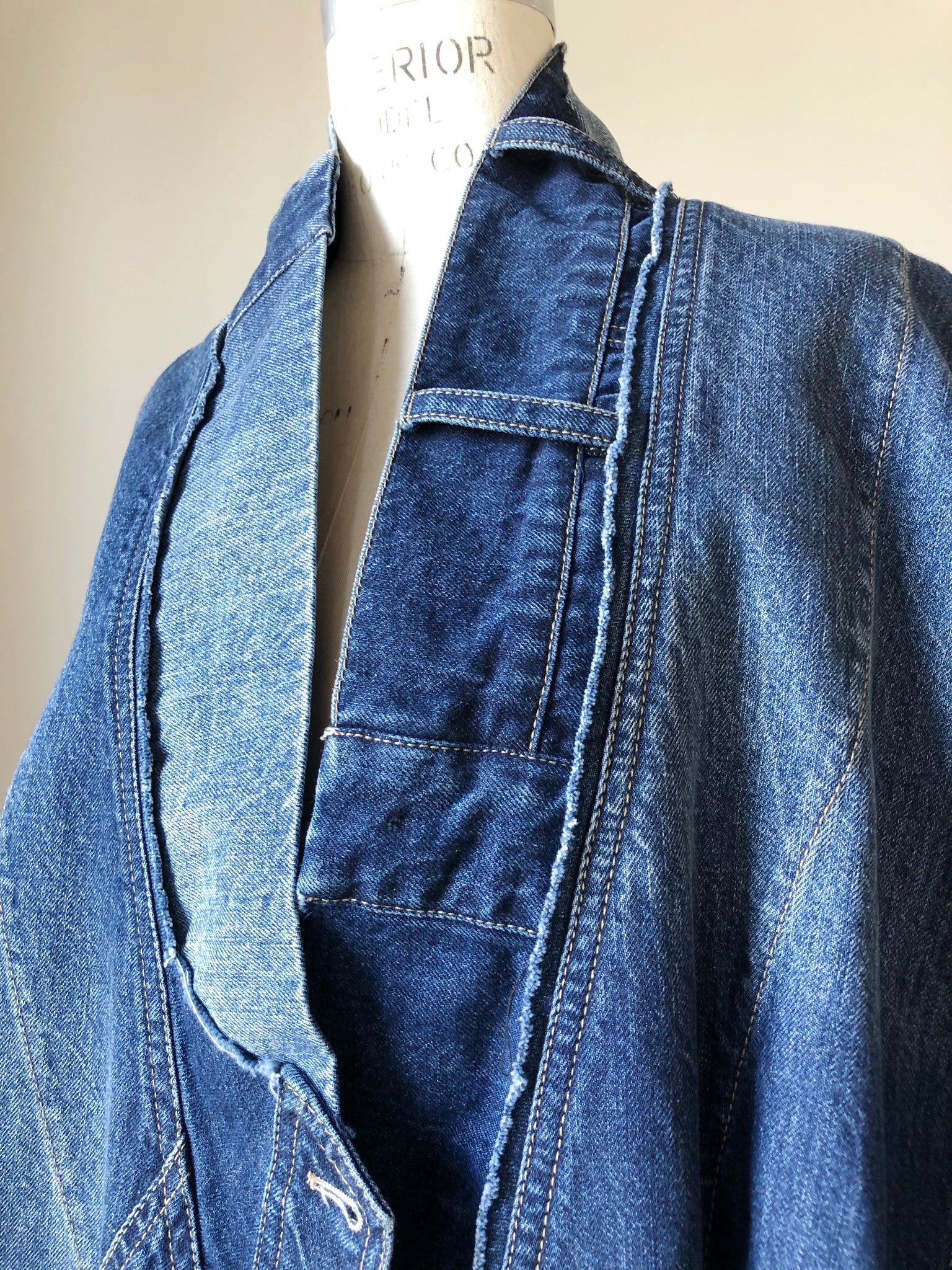 archival patched denim cocoon