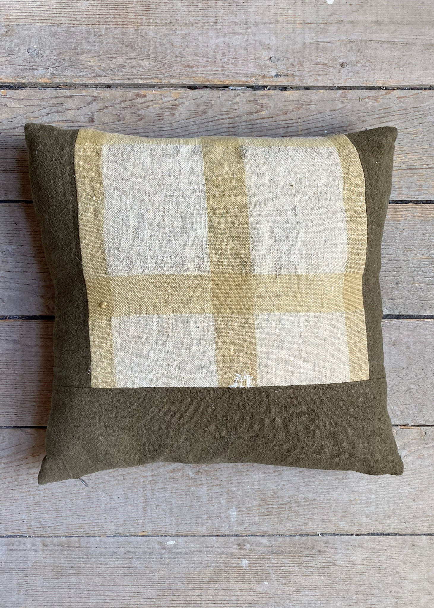 portuguese grain sack patched pillow #6