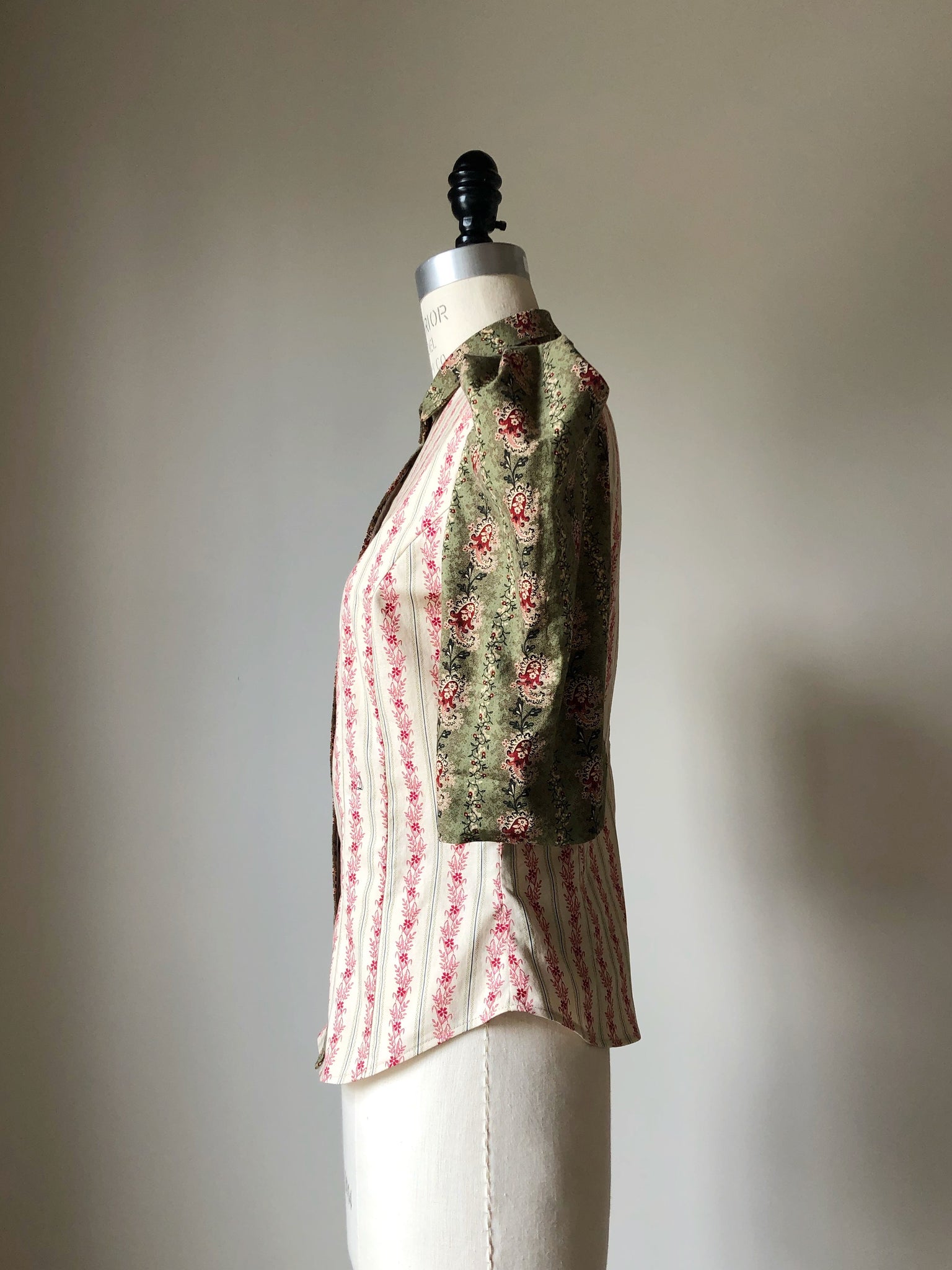 Lillian work shirt in 19th century reproduction prints