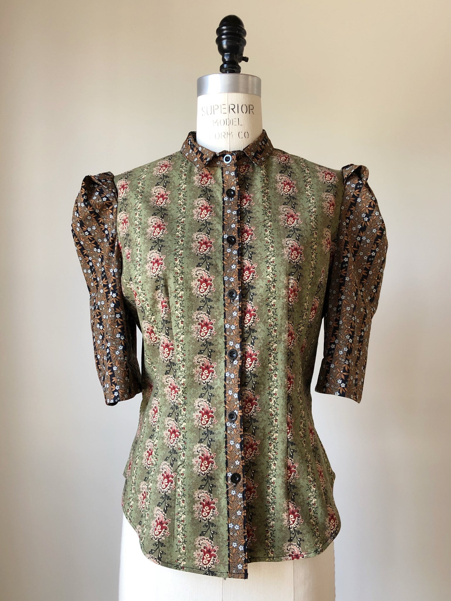 Lillian work shirt in 19th century reproduction prints #4