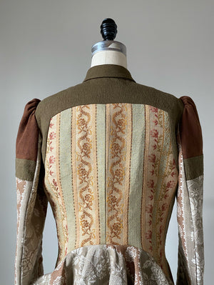 antique cotton jacquard western work shirt
