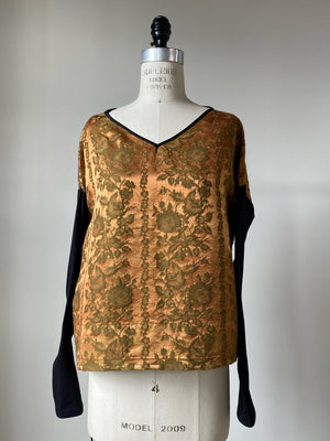 antique rusted copper damask top