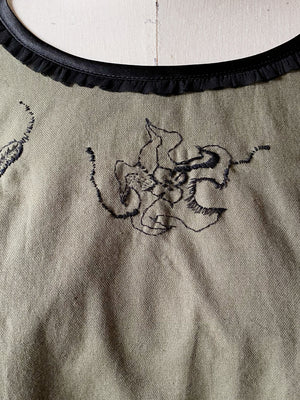 datura army hand embroidered sophronia top