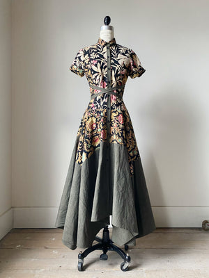 patched 19th century floral amanda dress