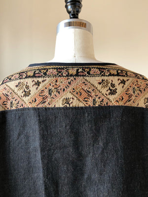 19th century patched french jacquard big shirt