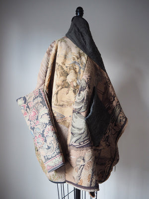tapestry and embroidery cocoon coat
