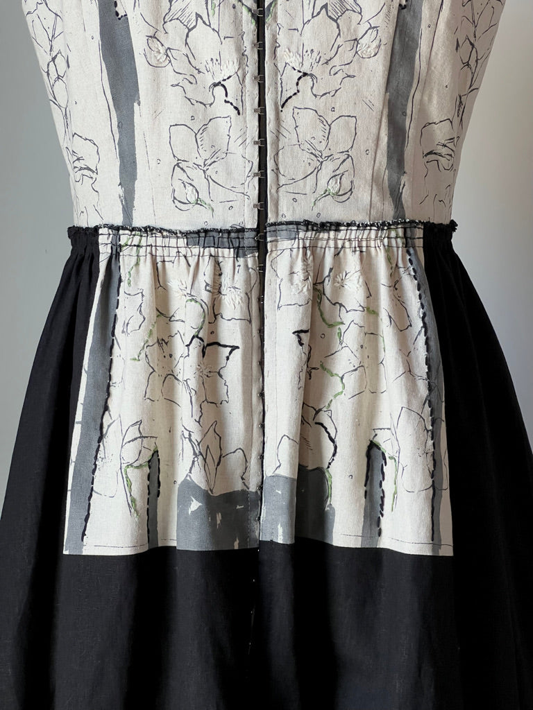 hellebores engineered sketch dress with embroidery