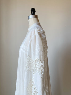 cotton voile lace shirt dress