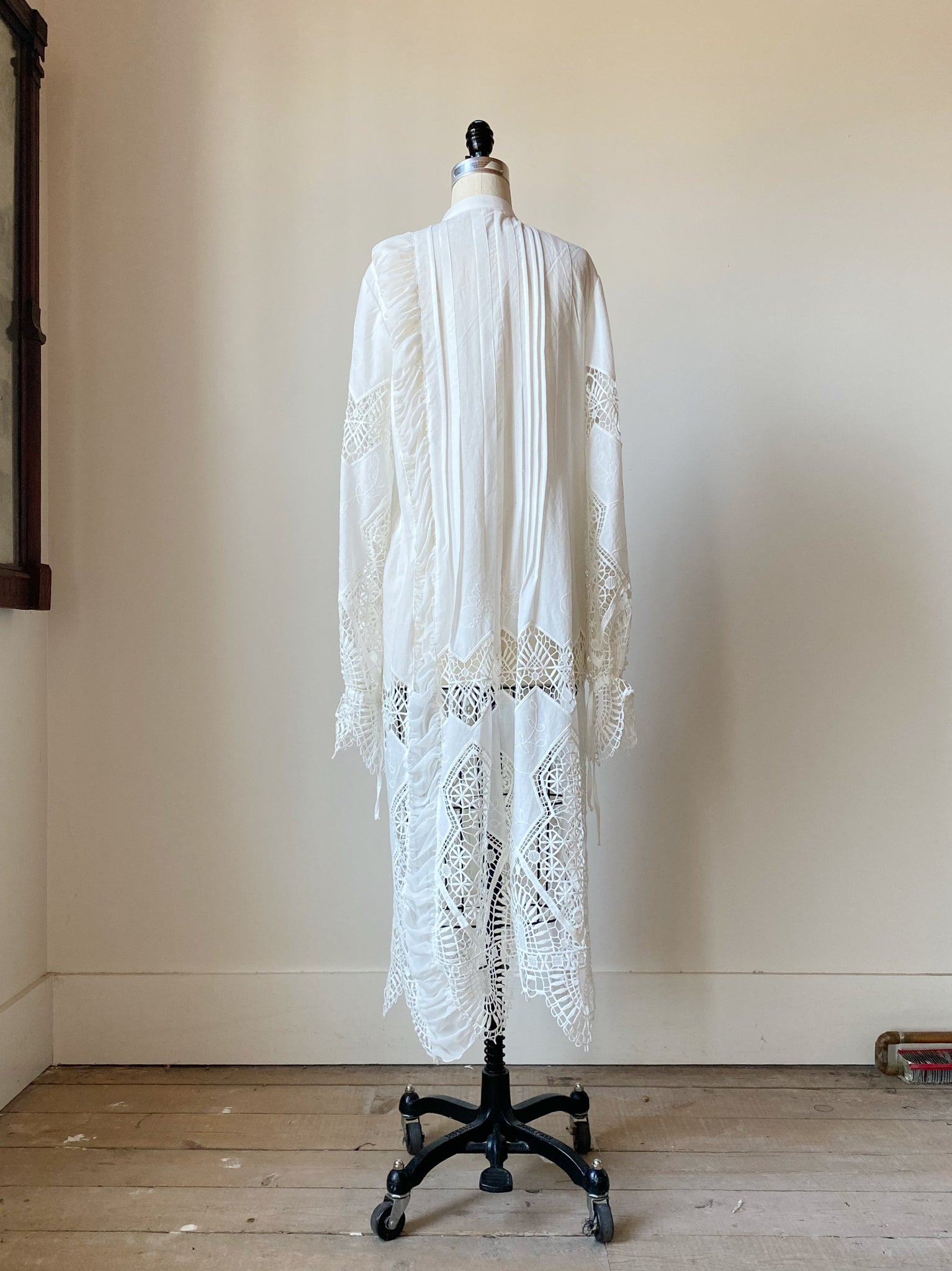 cotton voile lace shirt dress