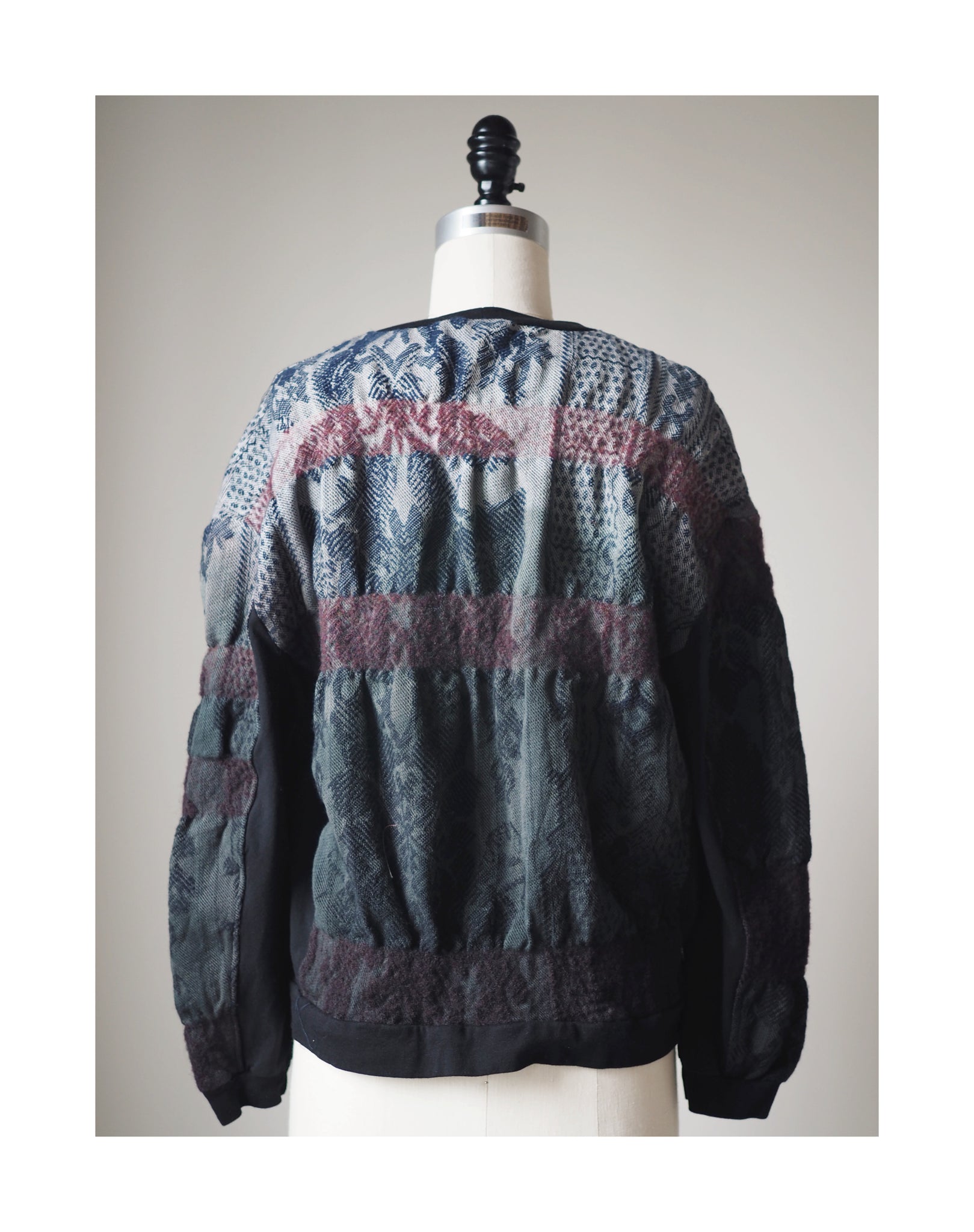 super felted hand dyed hand loomed lincoln jacquard sweatshirt